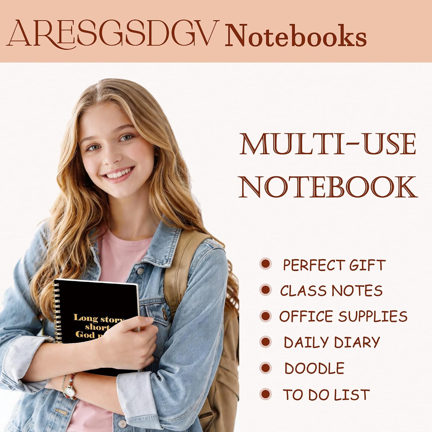 Detalle 2 de ARESGSDGV Long Story Short God Made a Way Spiral Notebook, 160 Pages