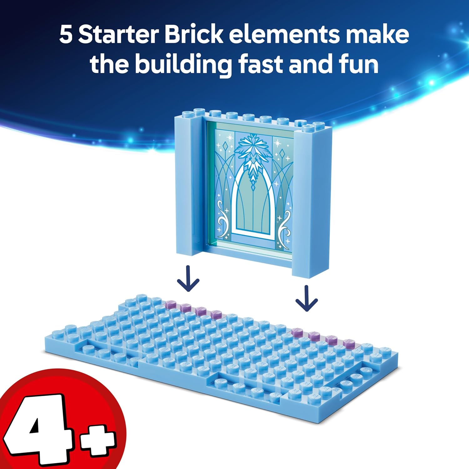 Detalle de LEGO Disney Frozen Elsa's Ice Castle & Snow Ride Adventure (43281) with Anna & Elsa Mini Dolls
