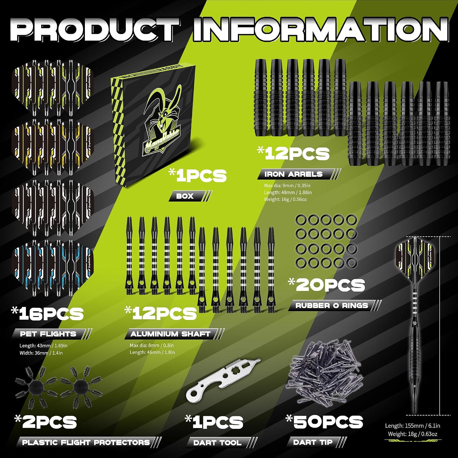 Detalle 2 de MageRabbit soft tip darts set, 18g