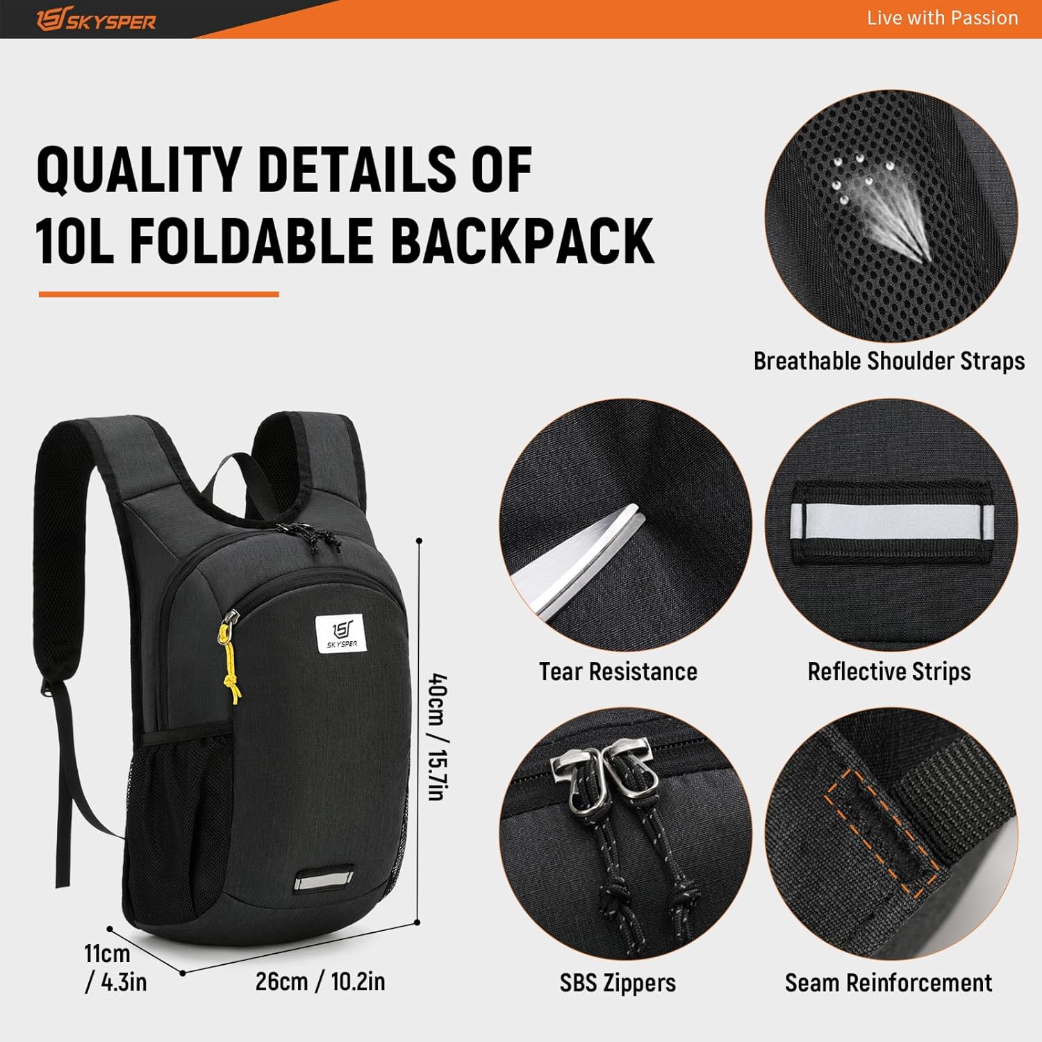 Thumbnail 3 de SKYSPER 10L Hiking Backpack lightweight daypack