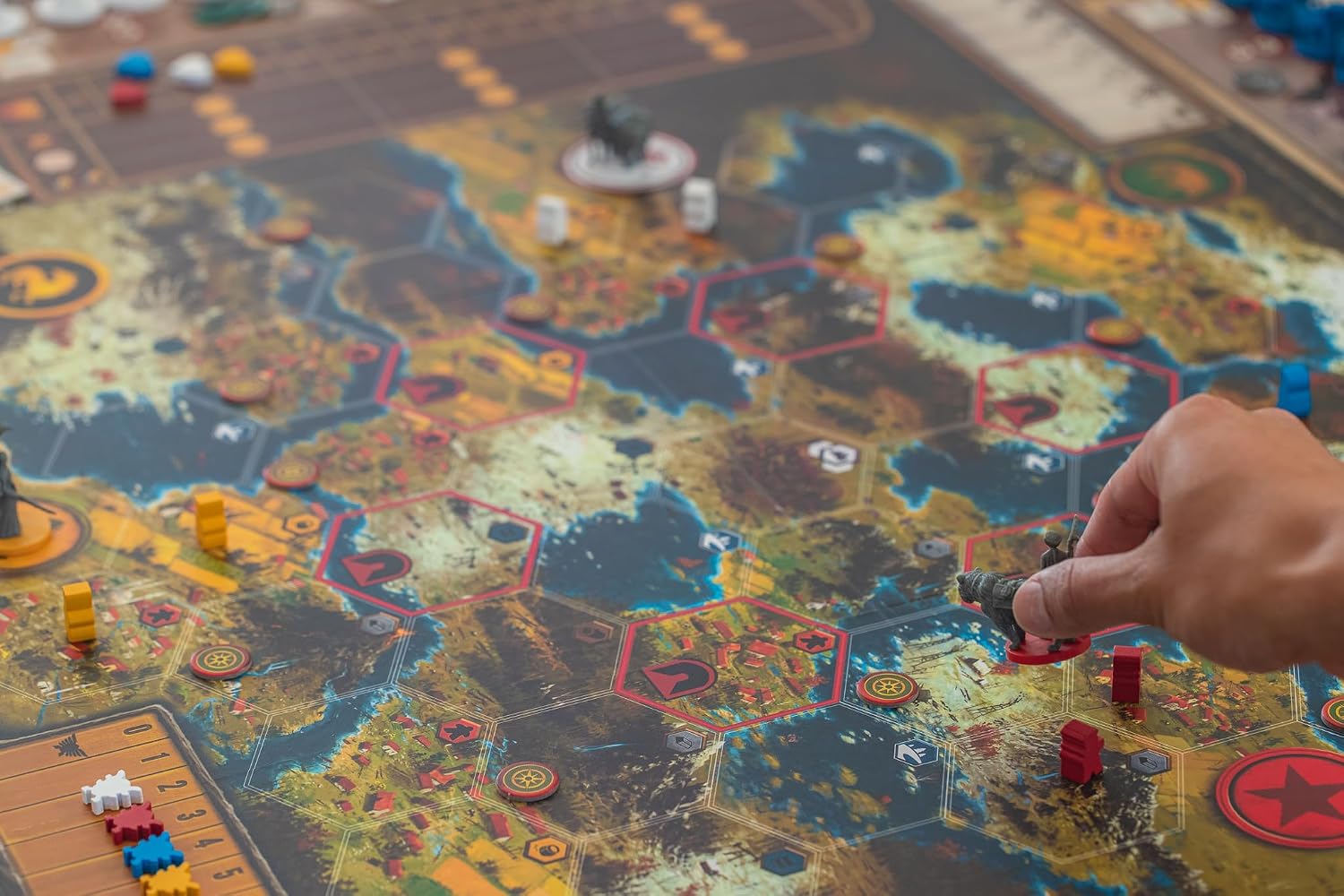 Detalle de Stonemaier Games Scythe – strategiczna gra planszowa dla 1–5 graczy, 90–115 min