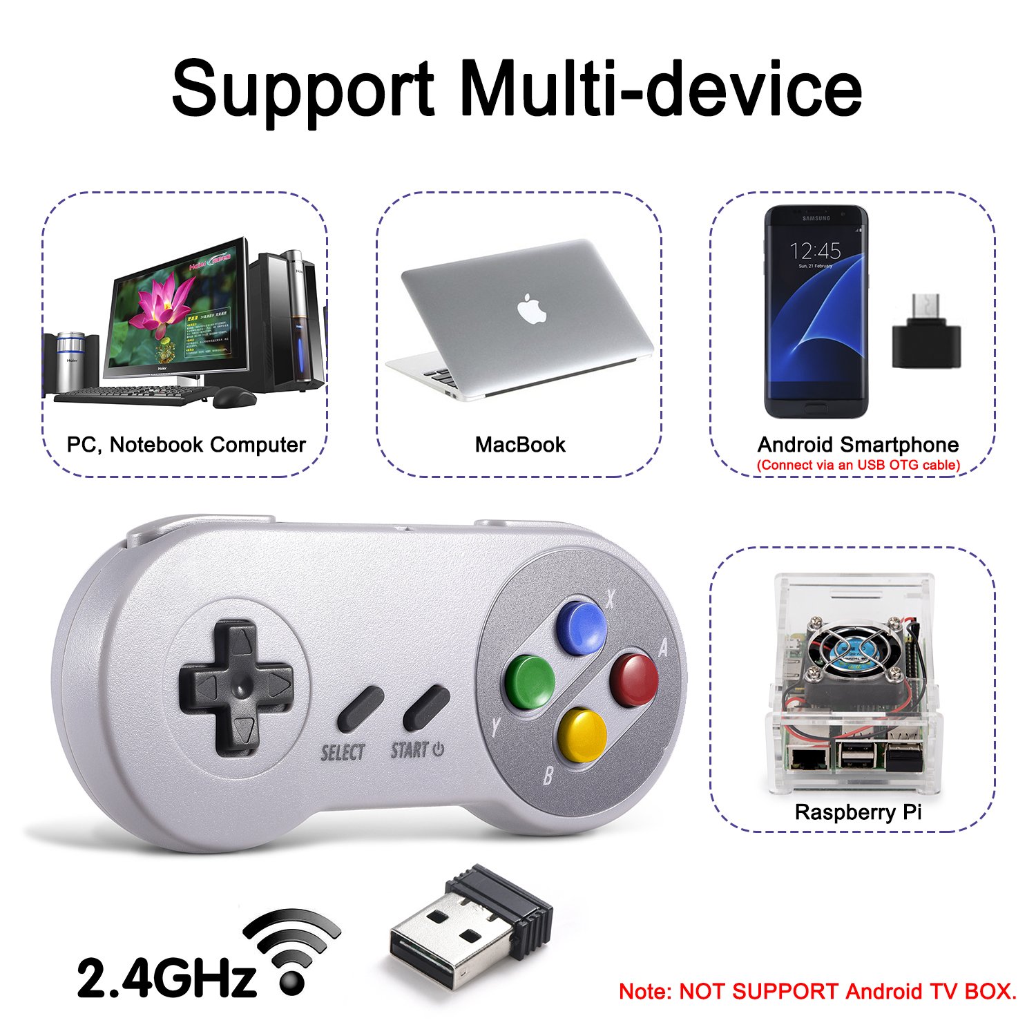 Detalle 2 de miadore 2,4 GHz Wireless Controller für SNES