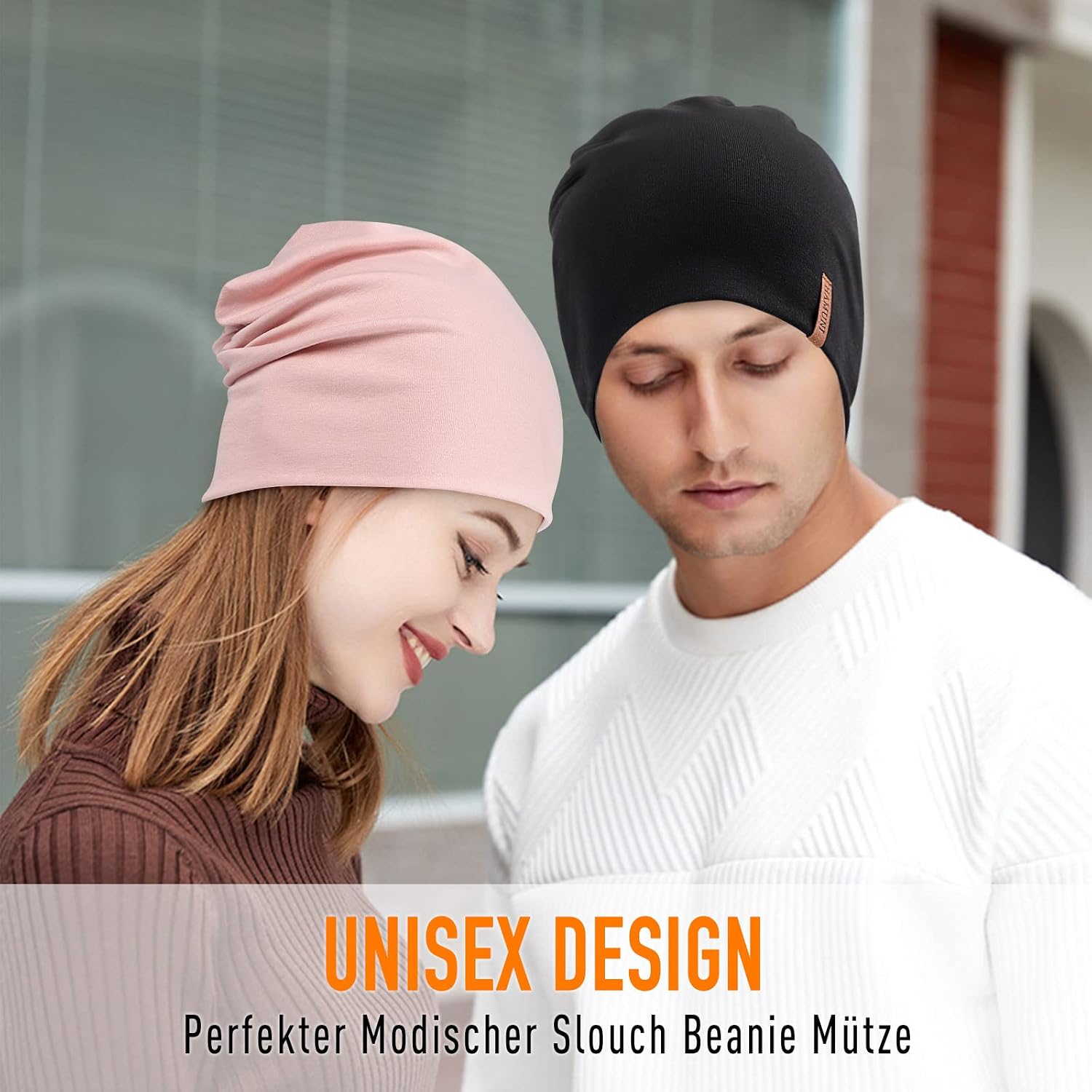 Thumbnail 6 de Slouch Beanie Mütze aus Baumwolle 29 cm