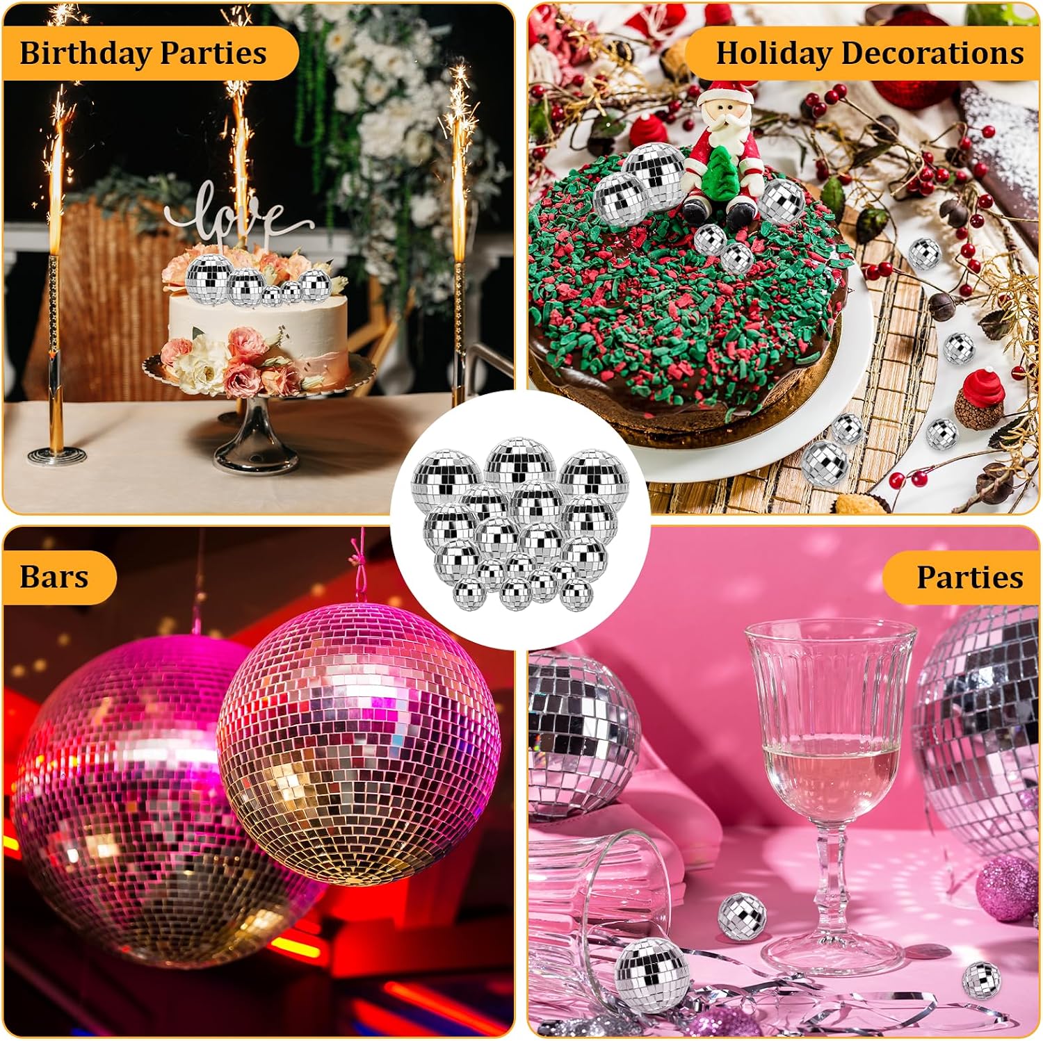 Thumbnail 6 de TranRantic 32 Stück Discokugeln Set – Glänzend, Kleine Spiegelkugeln in Silber