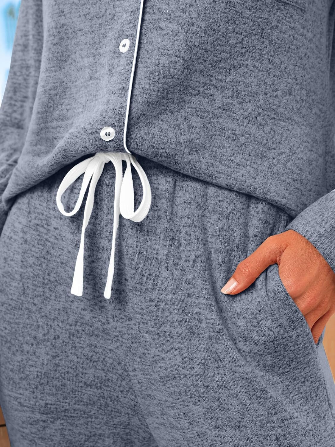 Thumbnail 4 de LILLUSORY Women's Long Sleeve Pajama Set — Drawstring Pants