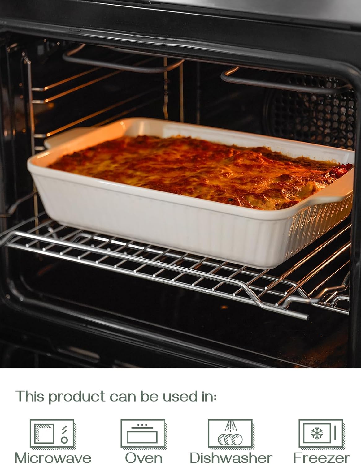 Detalle 1 de DOWAN 9x13 ceramic baking dish, 4.2 qt