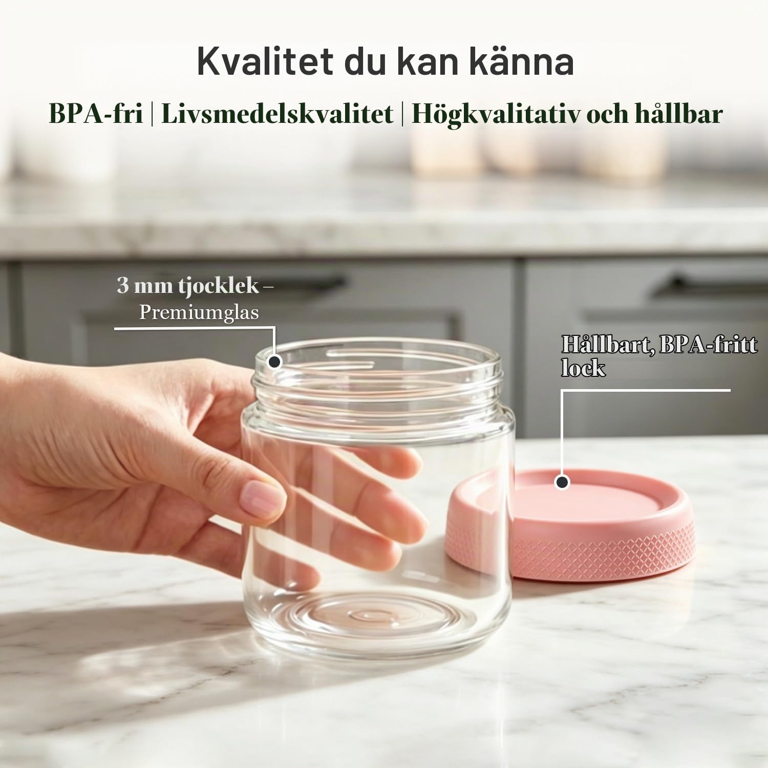 Thumbnail 6 de ComSaf yoghurtburkar i glas, 300 ml, 4-pack med tätslutande skruvlock