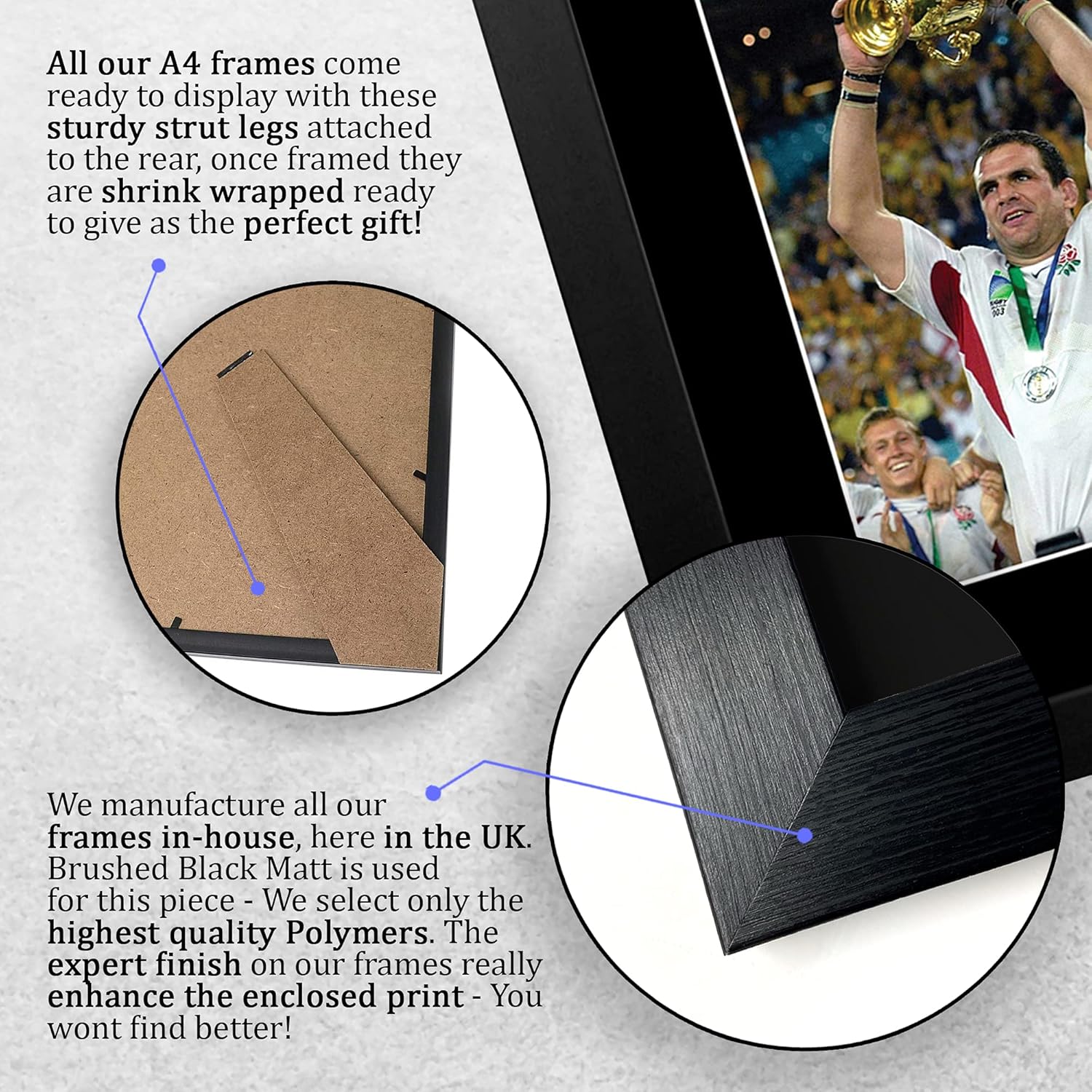 Thumbnail 6 de HWC Trading Martin Johnson England signed autograph photo gift (A4 framed)