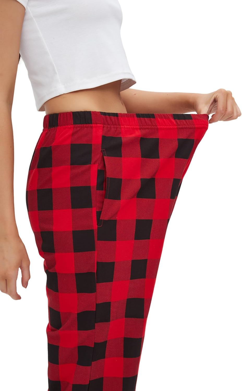 Detalle 2 de Mancru Women's Pyjama Bottoms – Comfortable Cotton Plaid Lounge Pants