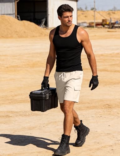 Detalle de iClosam Pantalones Cortos Cargo para Hombre de Algodón Ligero: comodidad, durabilidad y versatilidad
