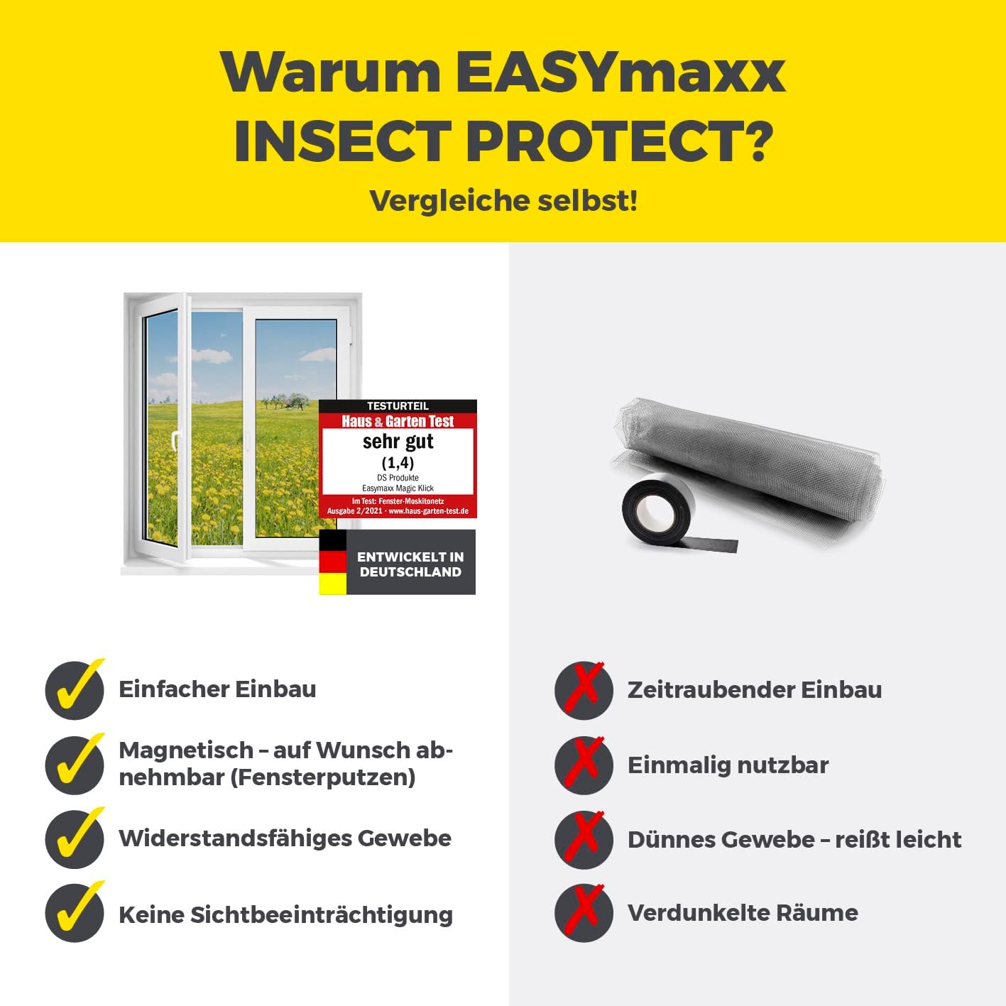 Detalle 2 de EASYmaxx Insect Protect Magnetplättchen zum Kleben (12 Stück) für Fliegengitter am Fenster