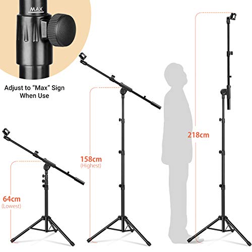 Detalle de CAHAYA Pied de Micro 2 en 1 – Réglable, Pliable et Stable