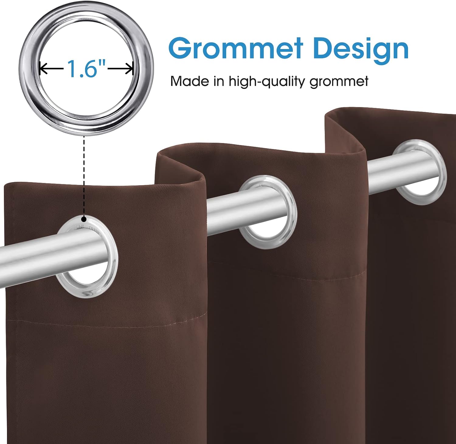 Detalle 2 de HOMEIDEAS Blackout Curtains, 52 x 96 Inch