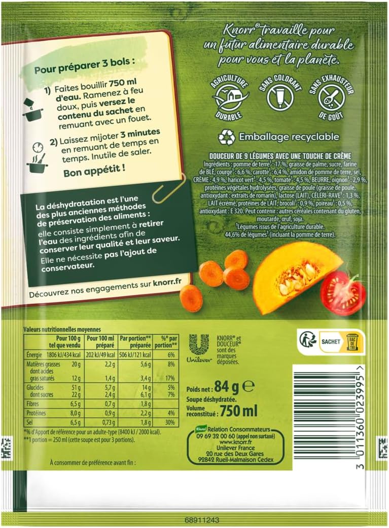 Thumbnail 1 de Knorr Soupe Douceur de 9 Légumes Touche de Crème – Lot de 10 sachets 84 g