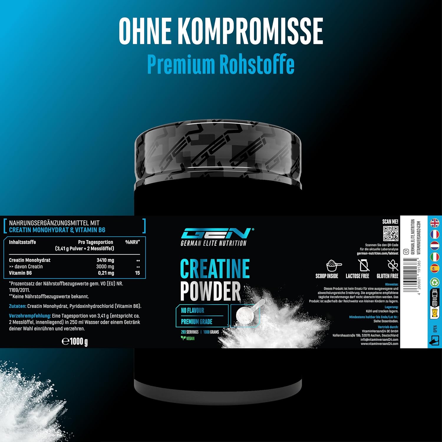 Thumbnail 4 de German Elite Nutrition Creatin Pulver 1kg
