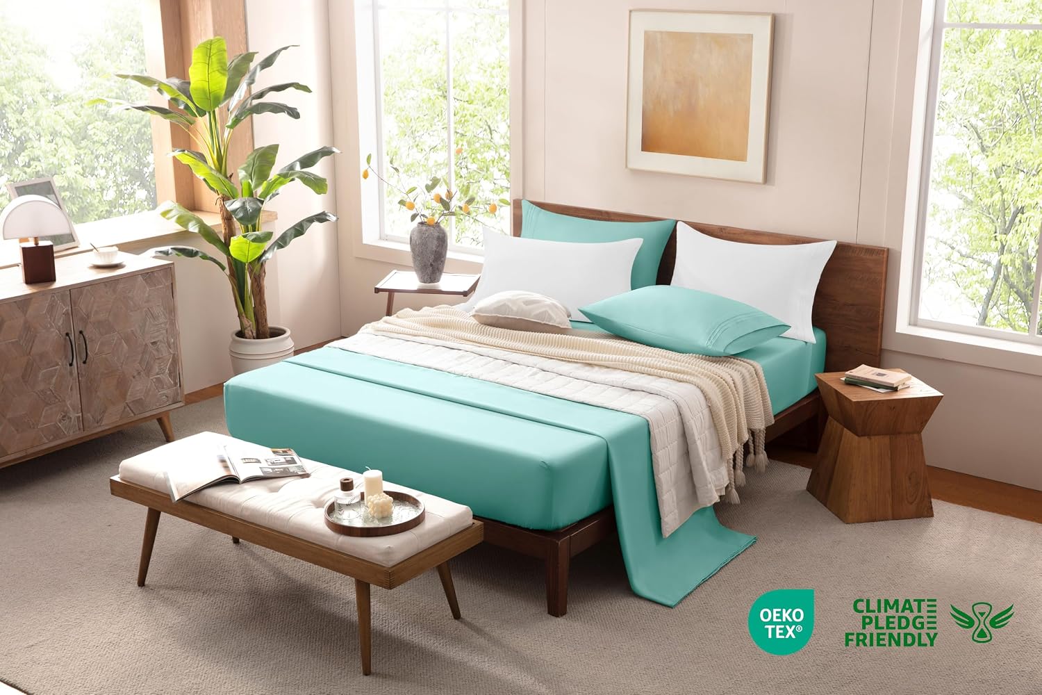 Detalle 2 de MISSQ Twin XL Cooling 4-Piece Sheet Set, 16" ๐