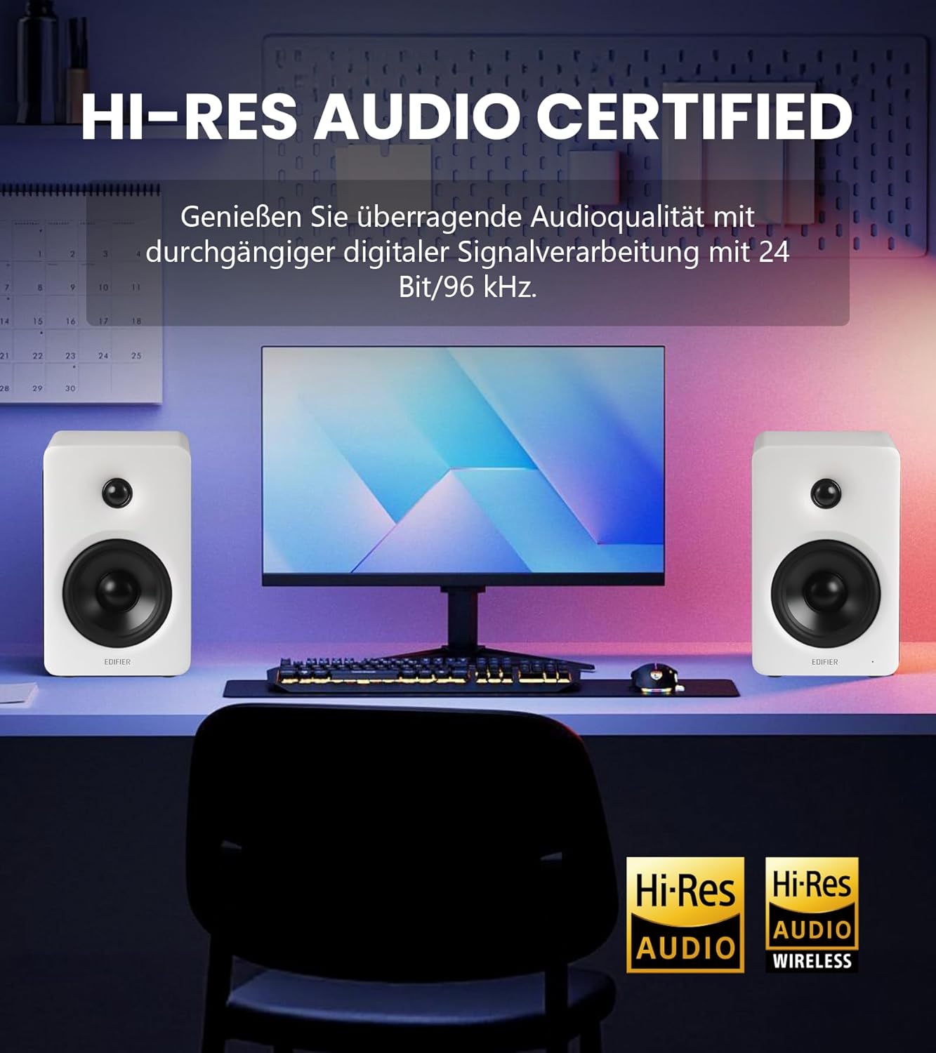 Thumbnail 3 de Edifier M90 Regal-Lautsprecher – 100 W RMS, Hi-Res, Bluetooth 6.0, HDMI eARC/Optisch/USB-C/AUX