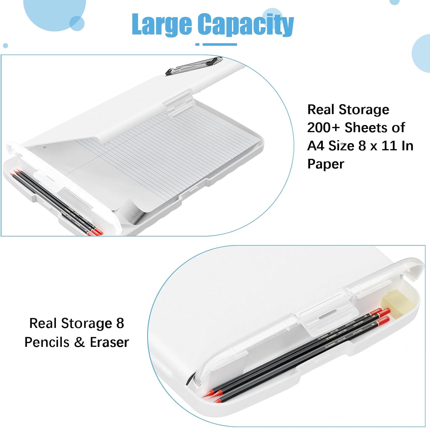 Thumbnail 2 de Hnogri Hongri Clipboard with Storage & Pen Holder (8.5 x 11, foil-side opening) – lightweight nursing-style clip board