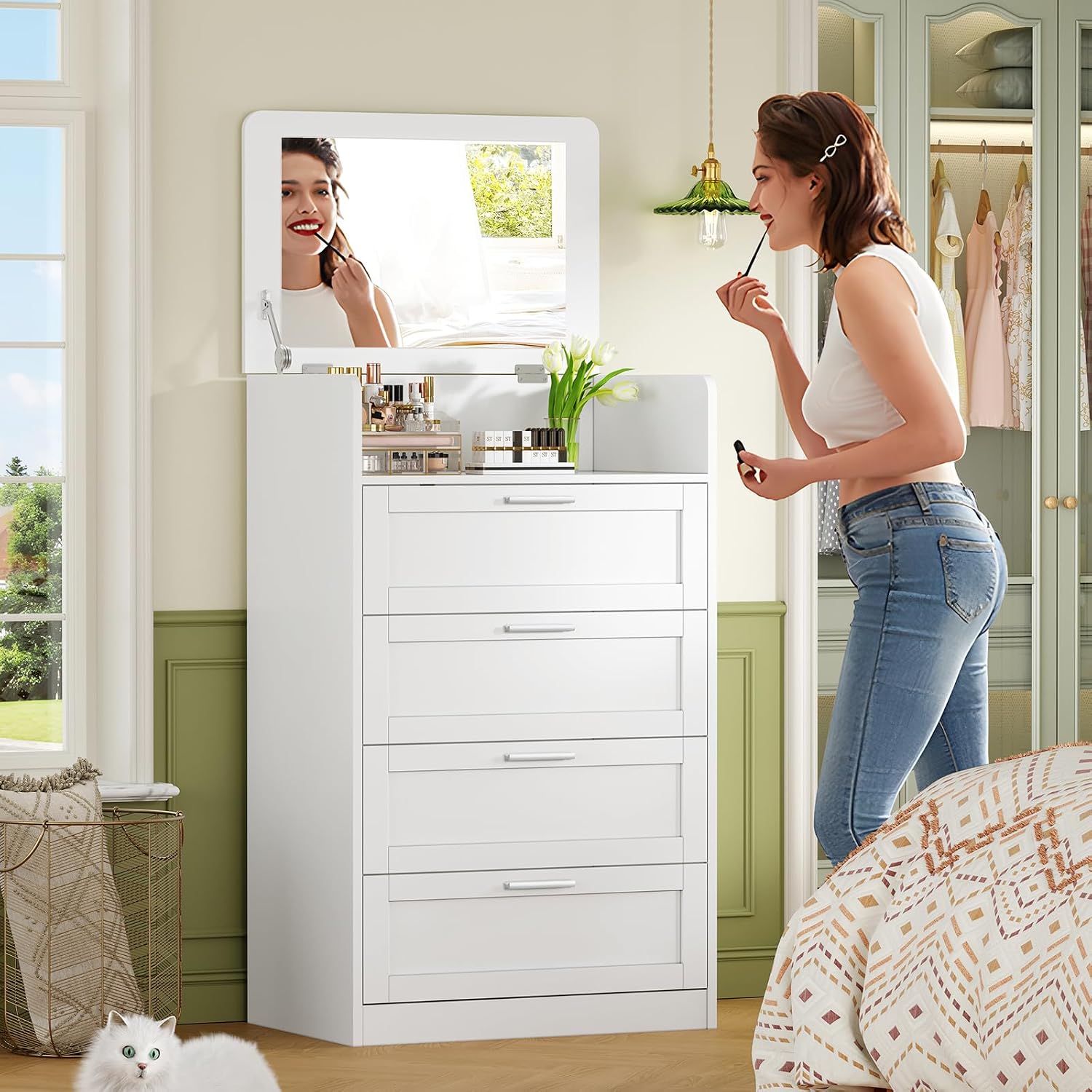 Thumbnail 4 de TEENFON Dresser with 4 Drawers