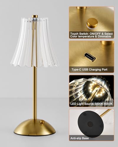 Detalle 2 de HARPER LIVING Rechargeable Table Lamp, 3‑mode dimmable