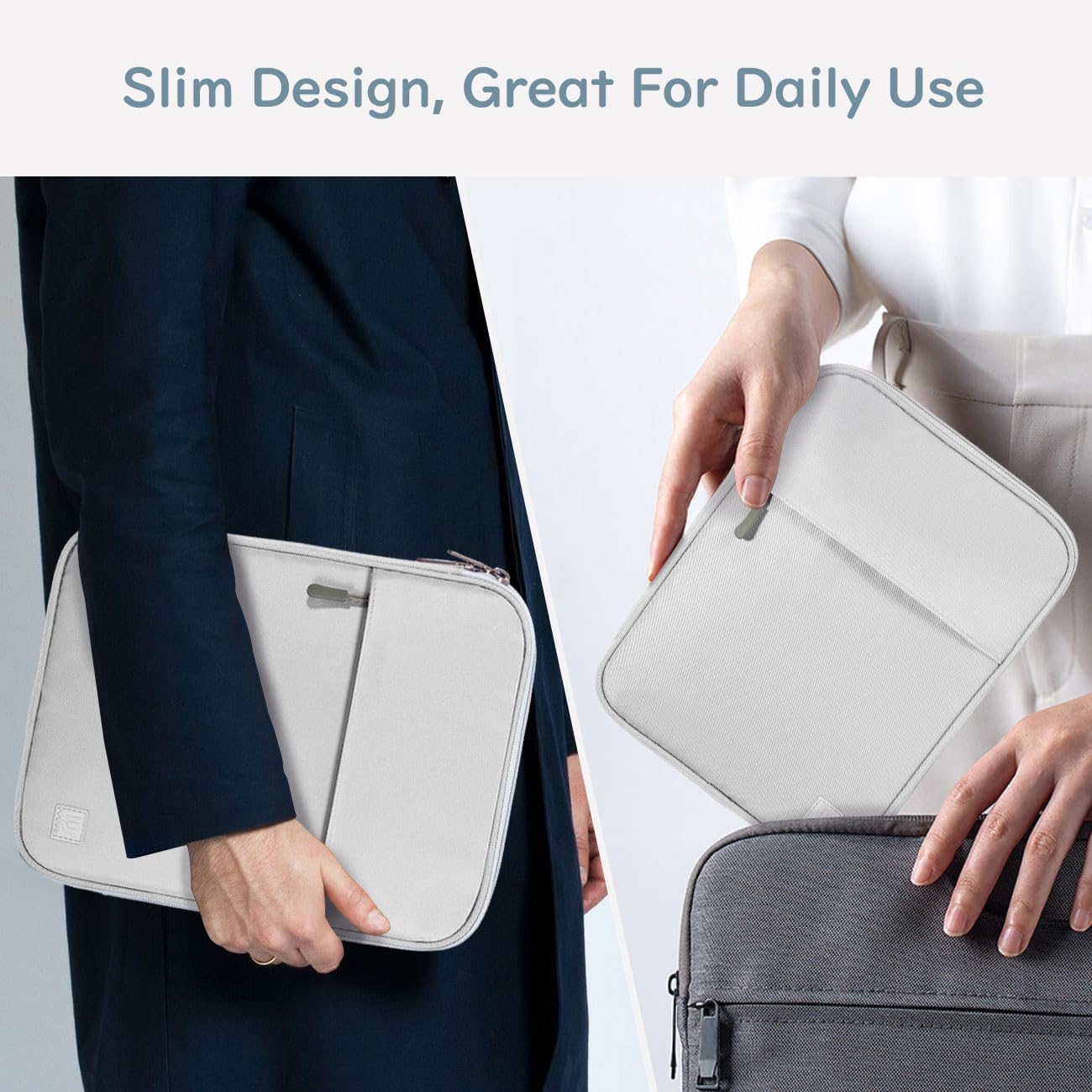 Thumbnail 6 de Dadanism 9-11" - Borsa imbottita per tablet 9–11" compatibile con iPad e Galaxy Tab, Grigio + Bianco