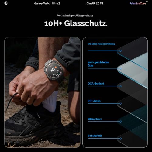 Thumbnail 3 de Spigen EZ Fit Schutzfolie [2P] für Samsung Galaxy Watch Ultra 2, 47mm – Blasenfreies Anbringen
