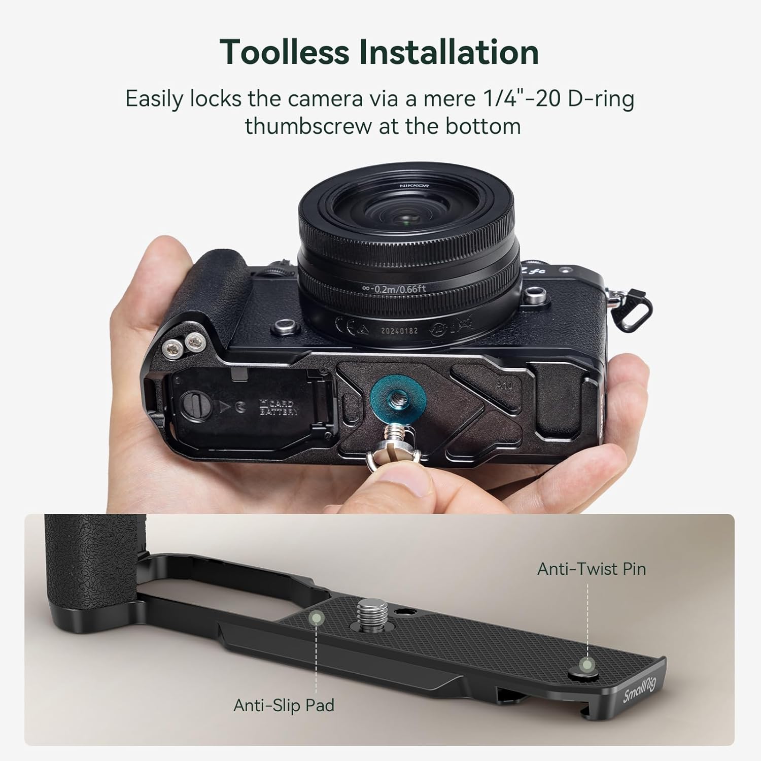 Thumbnail 4 de Poignée SMALLRIG Z FC en L pour Nikon Z FC – légère, confortable et capable d’Arca