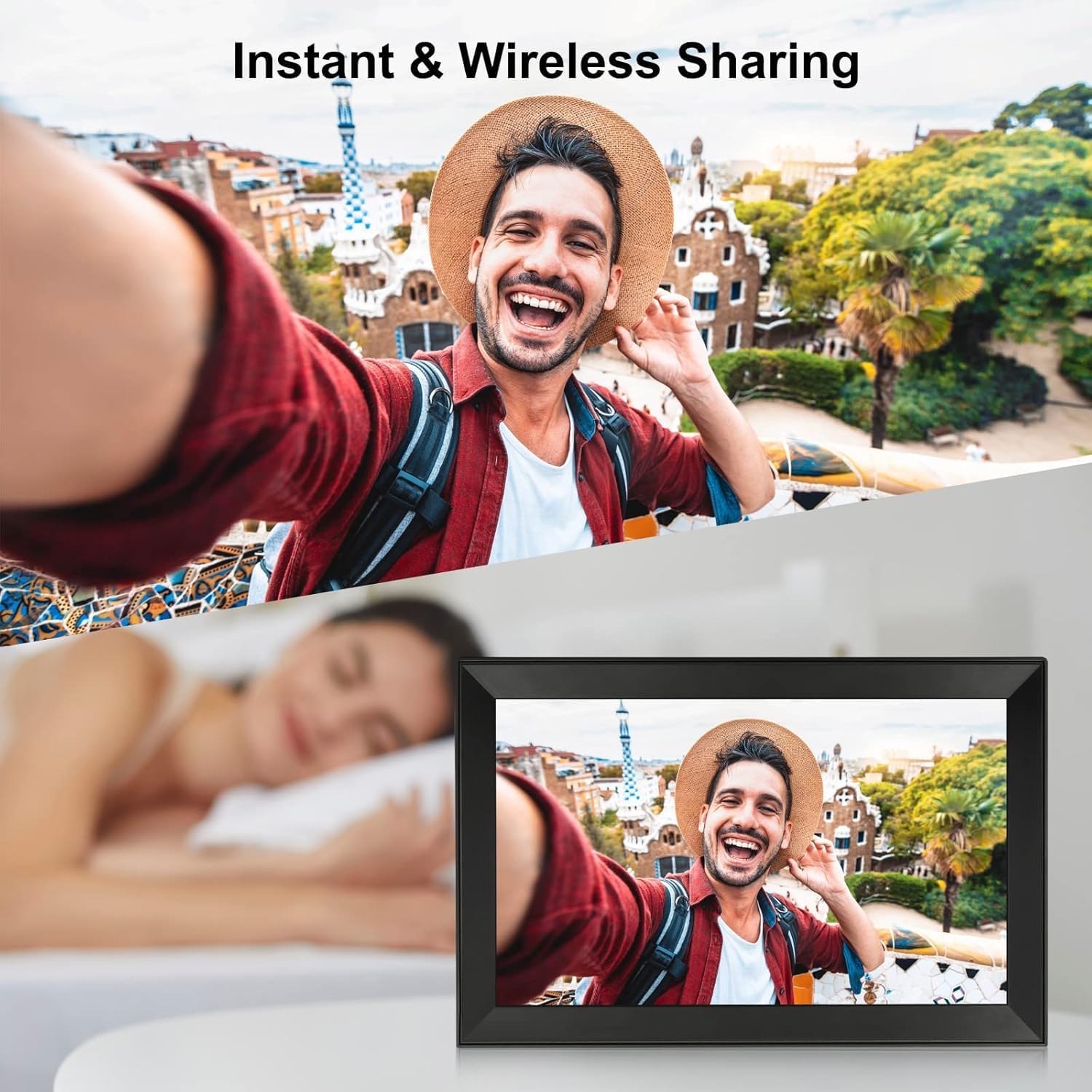 Detalle de Humblestead Digitaler Bilderrahmen 15,6 Zoll – 32 GB Speicher, WLAN, IPS-Touchscreen