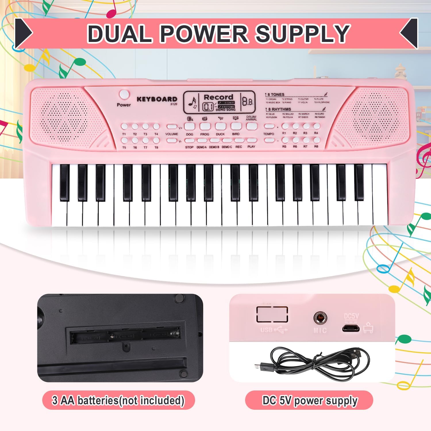 Thumbnail 4 de Jouet Piano Clavier pour Enfant – 37 touches, micro et enregistrement pour enfants de 3 à 7 ans