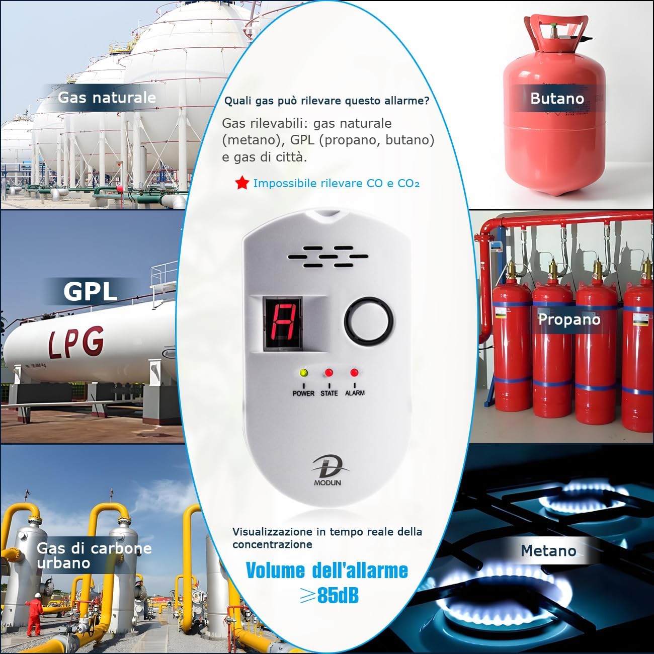Thumbnail 1 de D MODUN rilevatore gas con allarme 85 dB