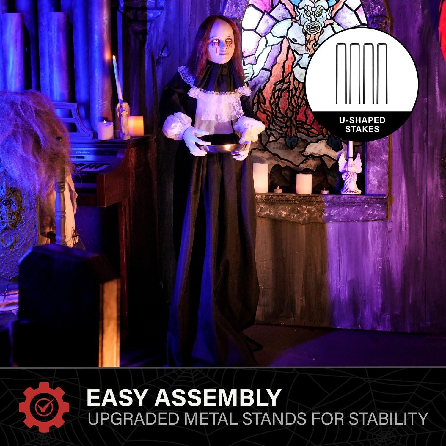 Detalle de Haunted Hill Farm Halloween Animatronic, 5.3-Ft.