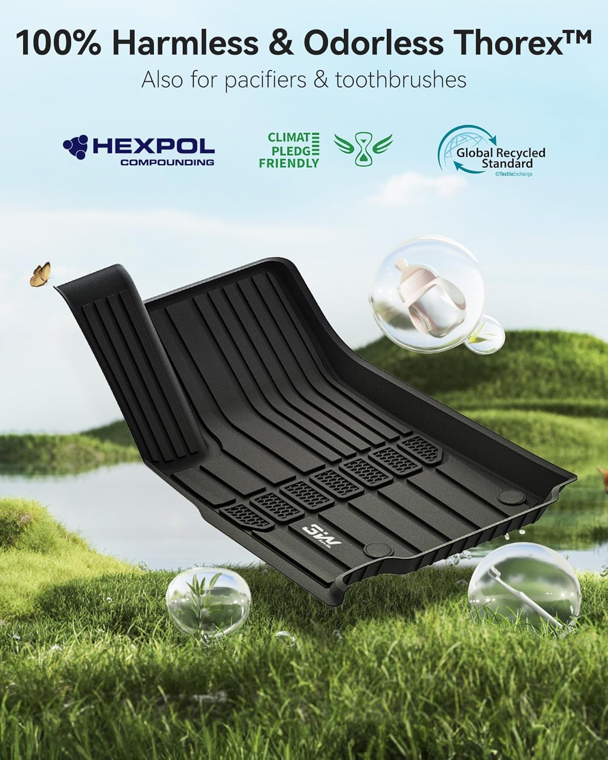 Thumbnail 3 de 3W All-Weather TPE Floor Mats & Cargo Liner for Jeep Grand Cherokee L (2021-2026, 6-Passenger, No Center Console) Black