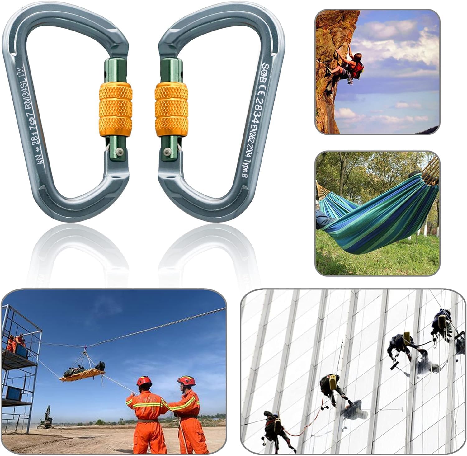 Thumbnail 5 de SOB Moschettone Arrampicata 28KN 2 pezzi