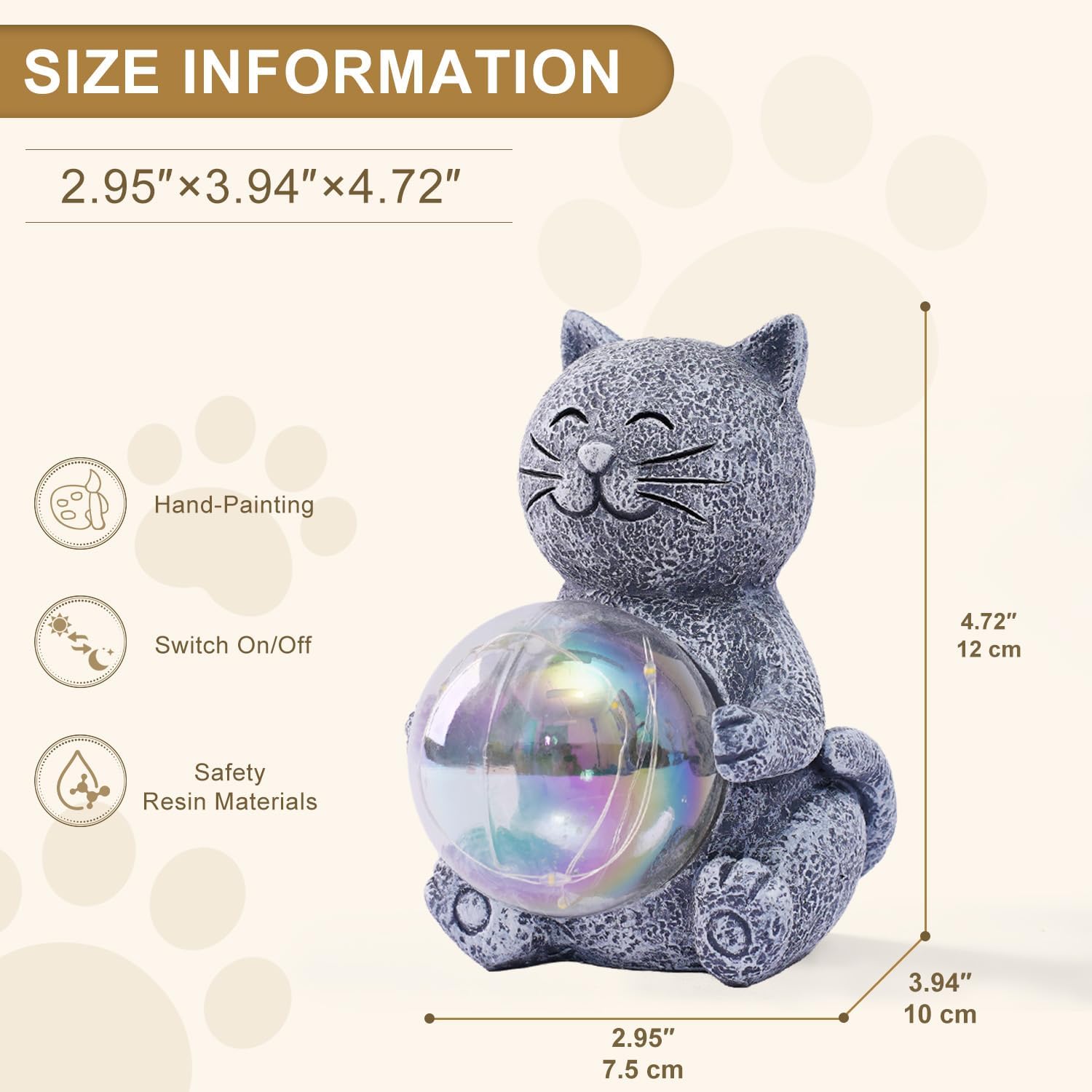 Detalle de Yeomoo Katzendeko mit LED Ball 12cm