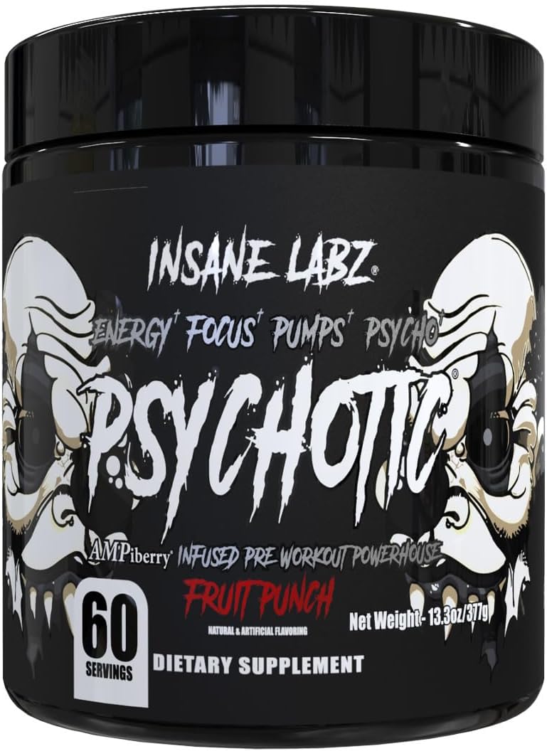 Thumbnail 6 de Insane Labz Psychotic Black Edition Mid-Stimulant Pre-Workout Powder, Gummy Candy, 35 Servings