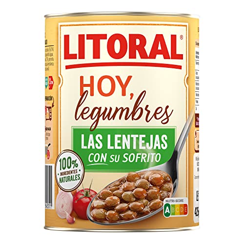 Detalle de Litoral Hoy Lentejas con Sofrito Sin Gluten 15x425g