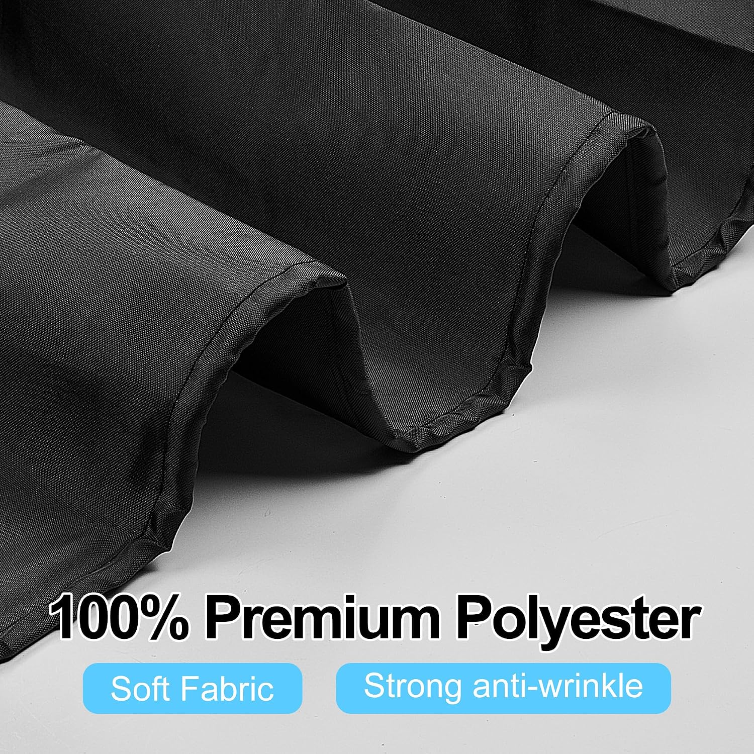 Detalle de DUFU Rideau de douche à séchage rapide en polyester imperméable 180 x 200 cm noir avec 12 crochets