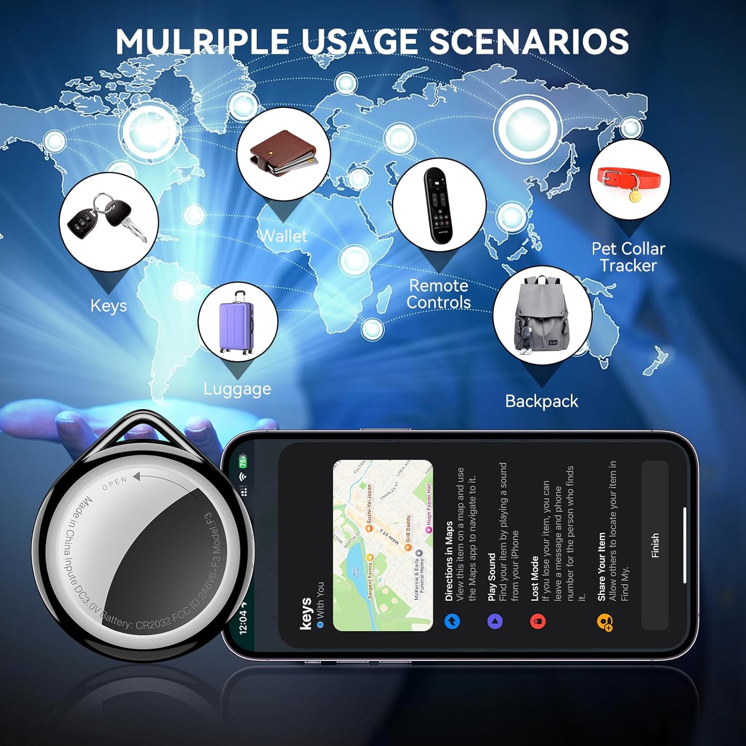 Thumbnail 3 de Air Tag Wallet Tracker 4-Pack Apple MFi Certified