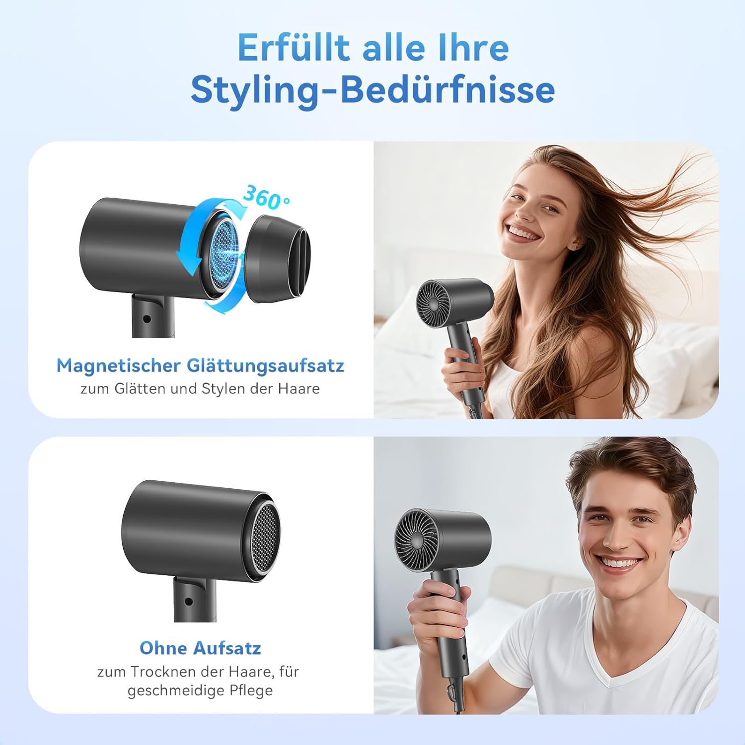 Thumbnail 6 de Ionen Föhn 1800W von Ionen: klappbarer Reisefön (480 g) mit 3 Temperaturstufen