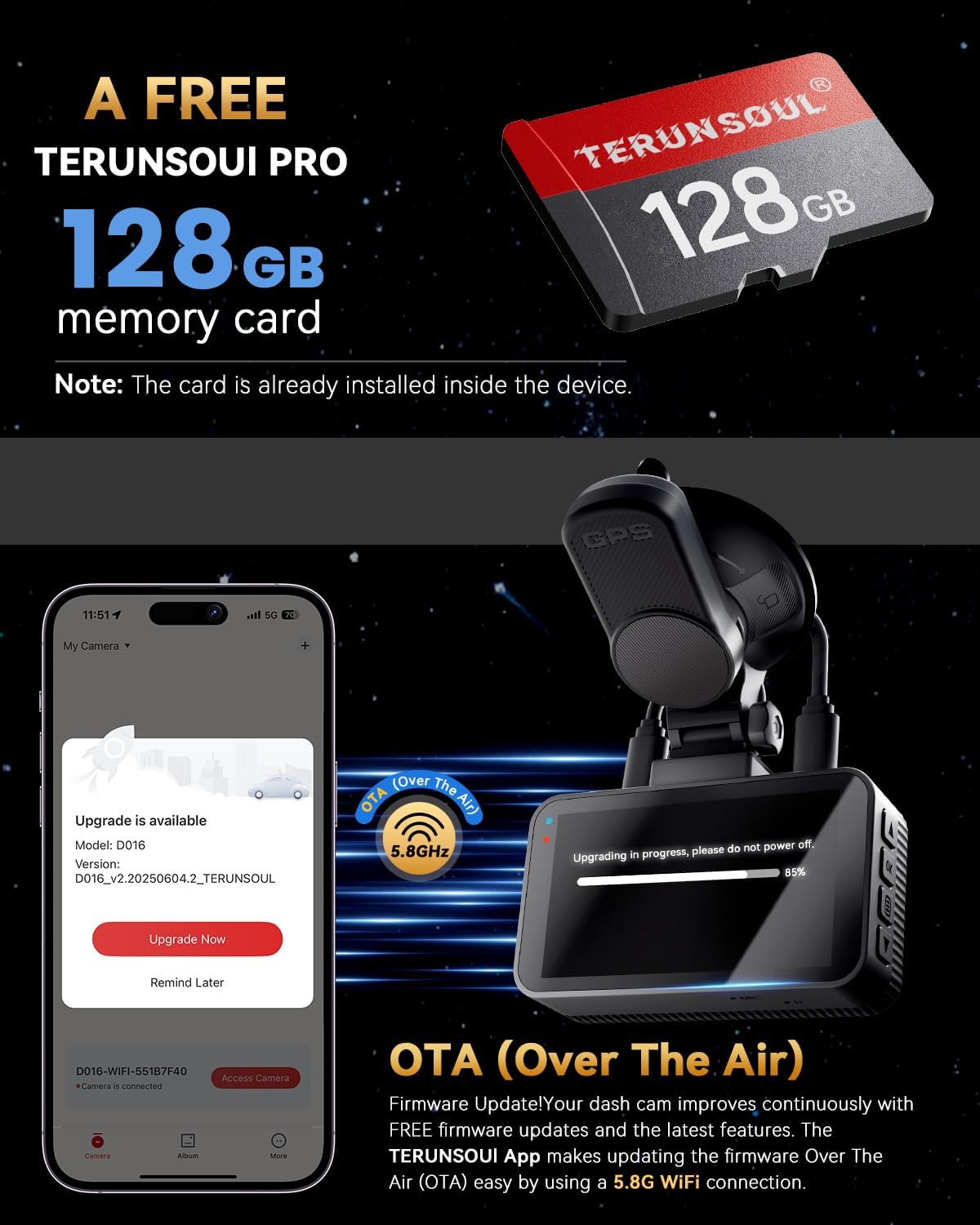 Thumbnail 6 de TERUNSOUL 4K+4K Dash Cam with 170° Wide Angle