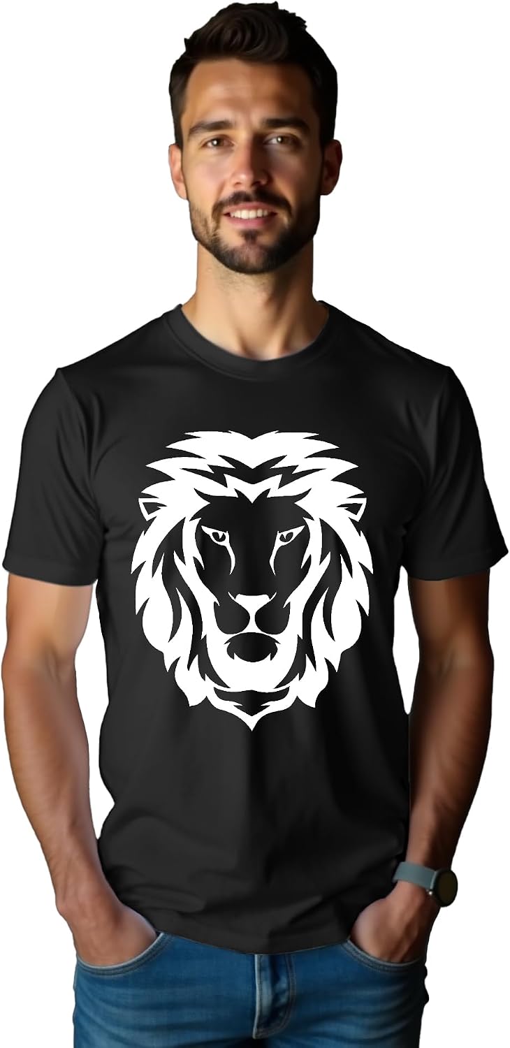 Detalle de Lion face t shirt, loose fit tee