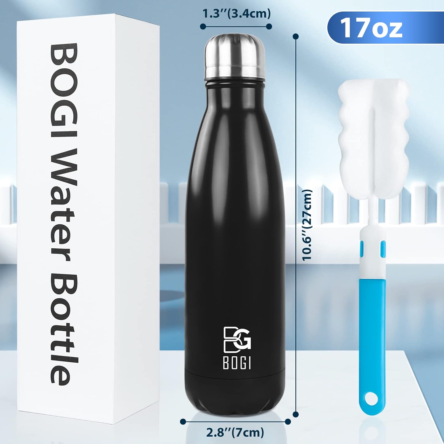 Thumbnail 1 de BOGI Insulated Metal Water Bottle, 500ml – Leakproof Stainless Steel, Keeps Hot & Cold