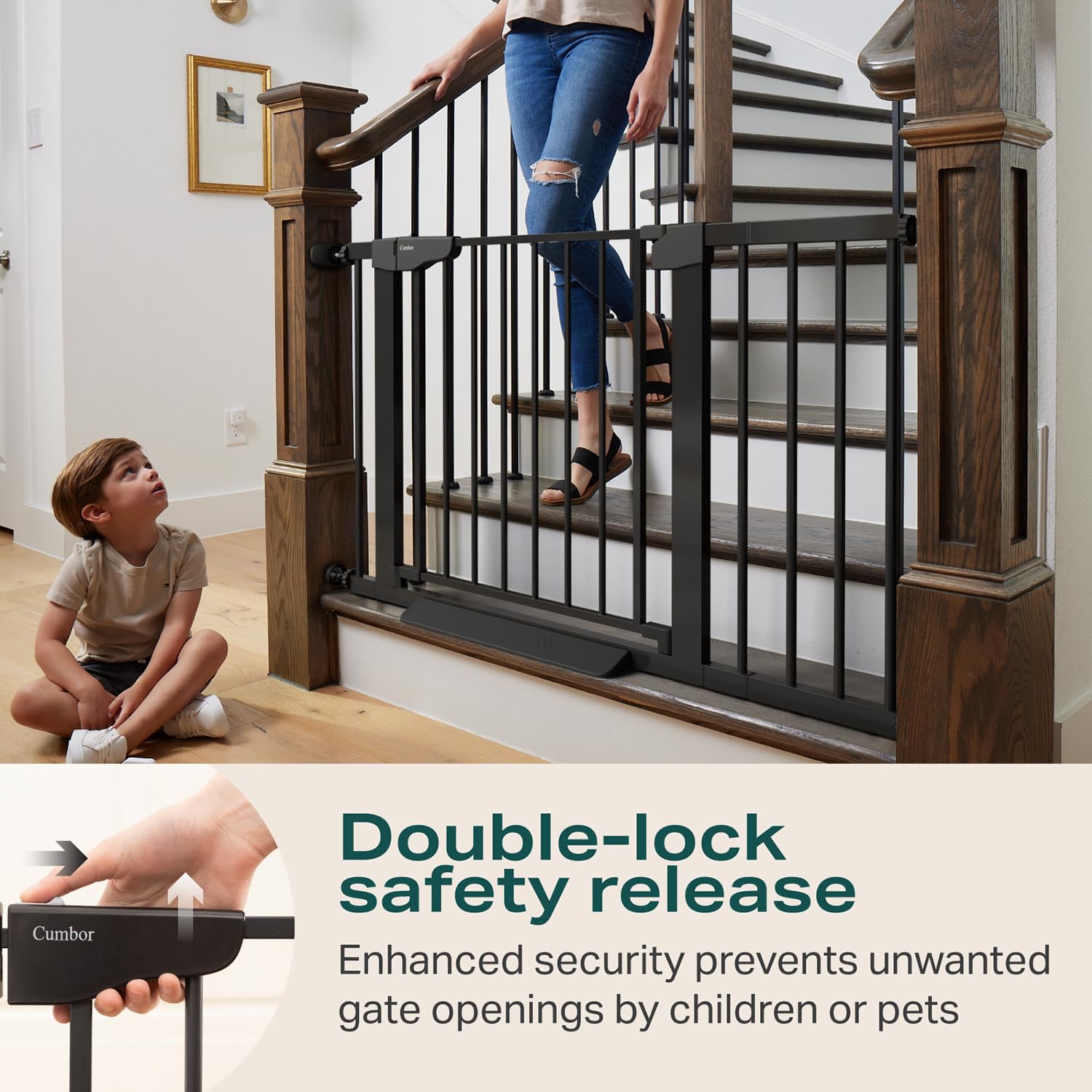 Thumbnail 4 de Cumbor Baby Gate 30.5 in Height 29.7-46 in