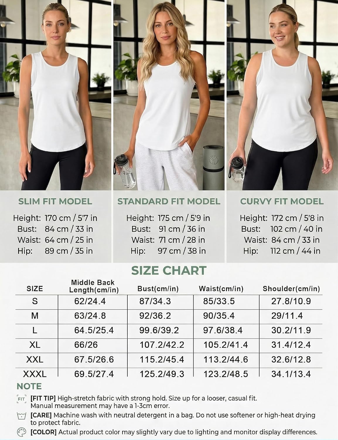 Thumbnail 6 de Wayleb Canotta Sportiva Donna – Top Palestra Girocollo senza Maniche, Traspirante ed Elasticizzato S-3XL