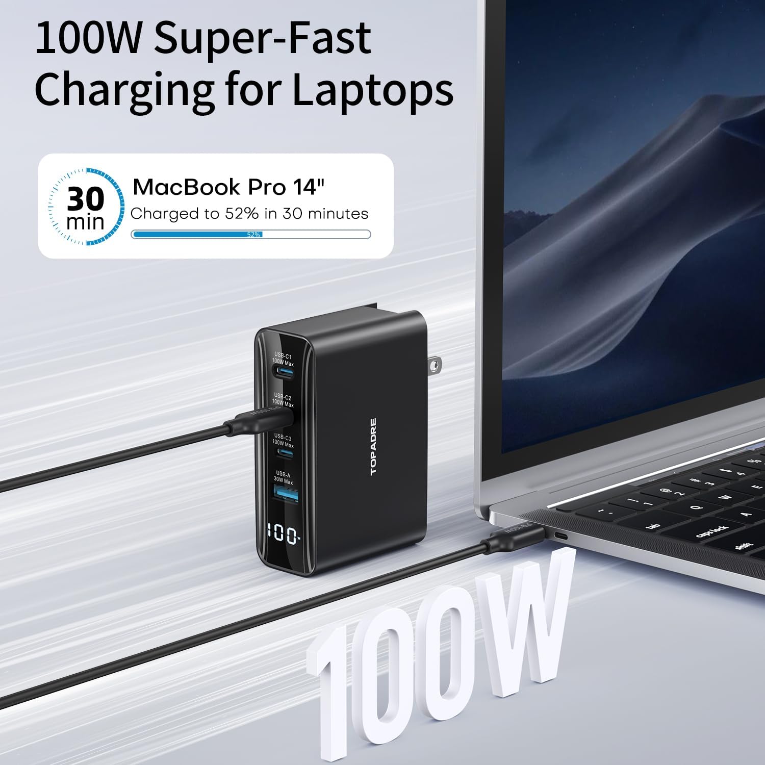 Detalle 2 de 100W USB C International Travel Adapter, 4-Port Foldable Charger