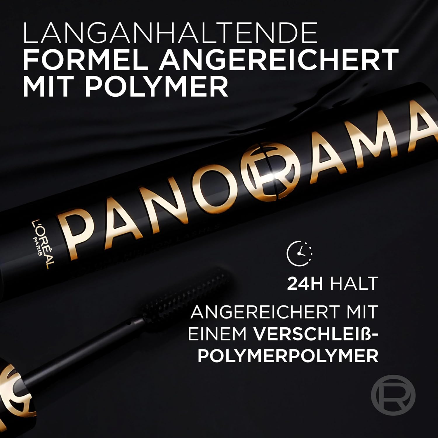 Detalle 2 de L'Oréal Paris Panorama Mascara All Night Black – Volumen, Definition und 1,4x größere Augen