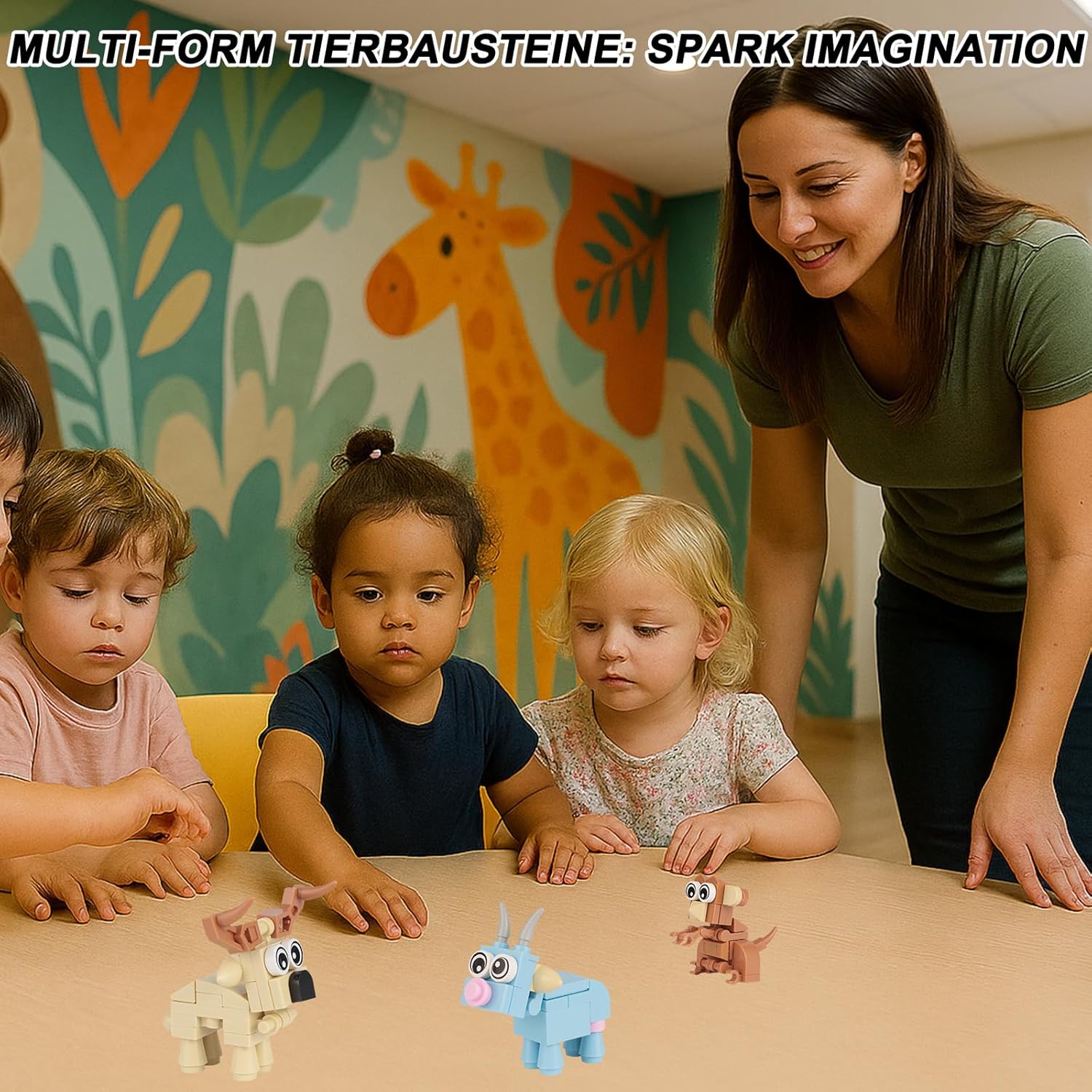 Thumbnail 6 de Lixstyea 12er Pack Mini Bausteine Tiere – 3-in-1 Tier-Konstruktionsspielzeug Set für Kinder ab 6 Jahren