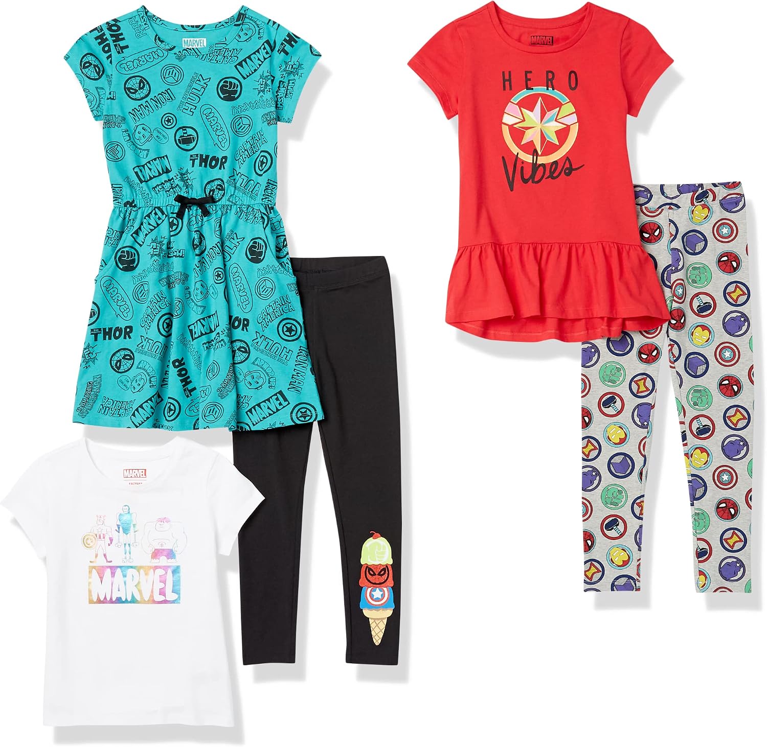 Amazon Essentials Disney | Marvel | Star Wars | Frozen – Mädchen Outfit-Sets zum Kombinieren (Multi-Packs)