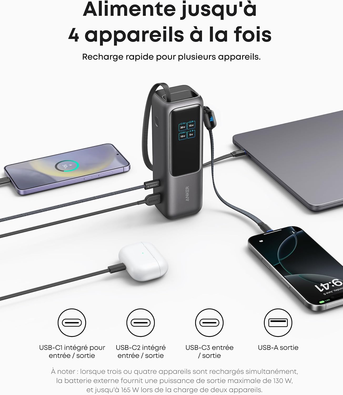 Detalle de Anker Batterie Externe 25 000 mAh 165 W pour Ordinateurs Portables