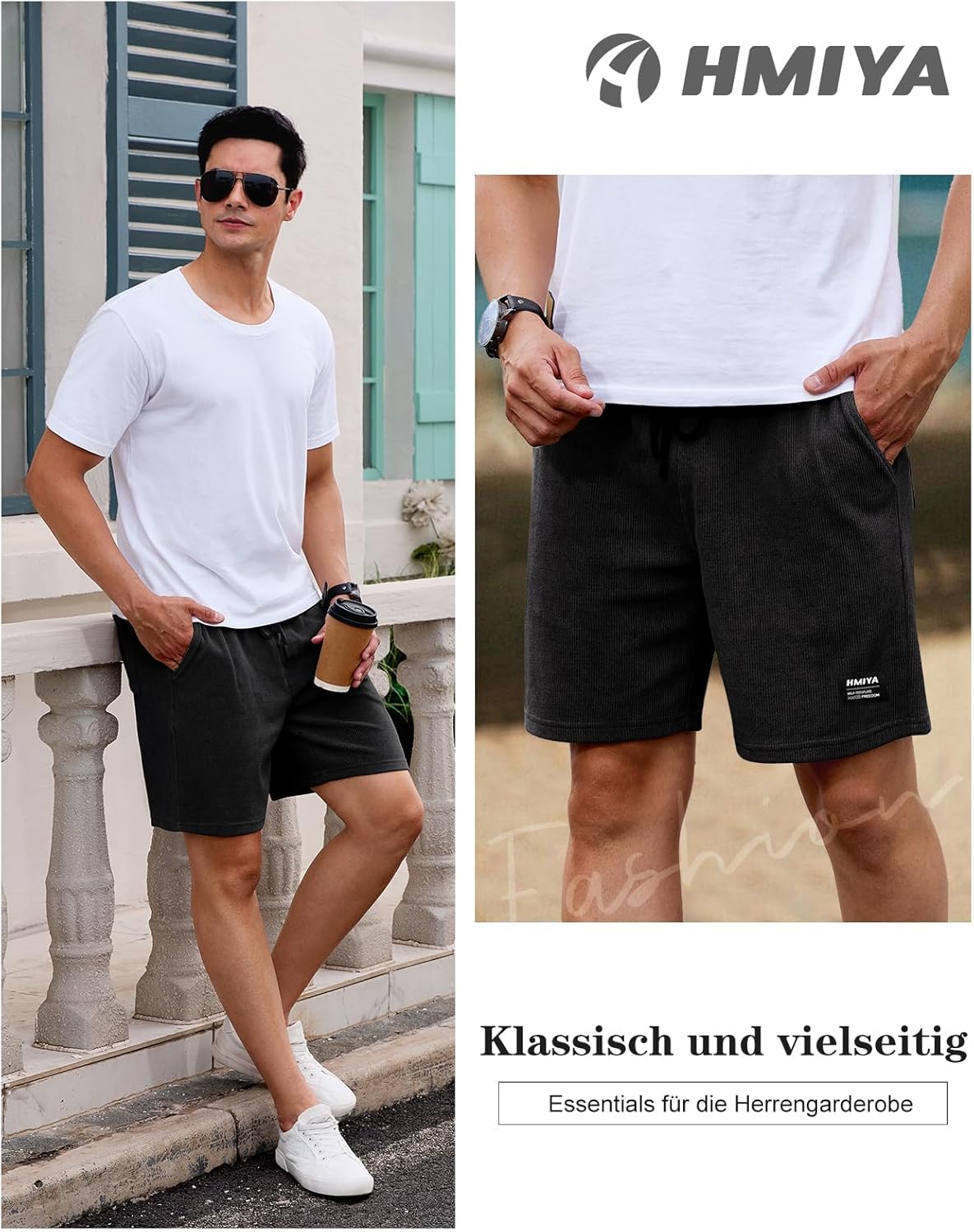 Thumbnail 4 de HMIYA Corduroy Shorts Herren – Kurze Hose aus Premium-Cord mit elastischer Taille